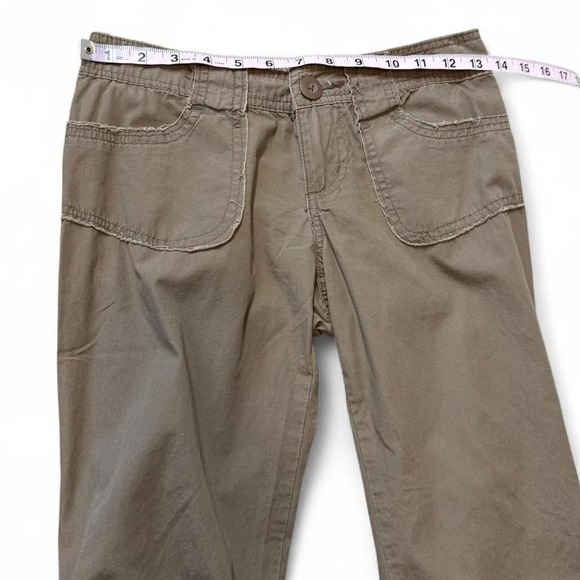 Vintage Y2K Khaki Tan SO Ruched Cinch Hem Capri Pants, Women's Size 0 - Picture 7 of 10